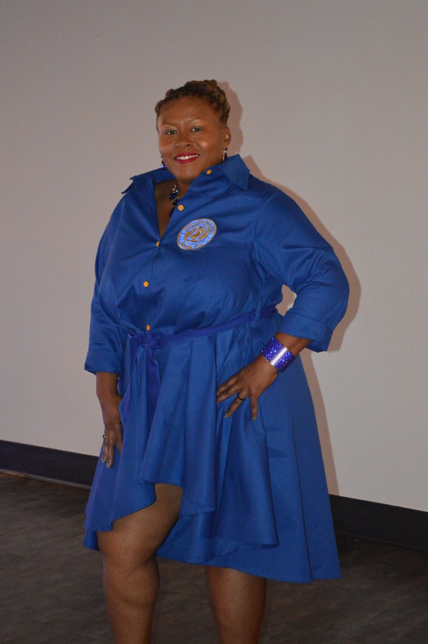 Blue Sigma Gamma Rho Hi - Lo Top - Diva Starr Boutique